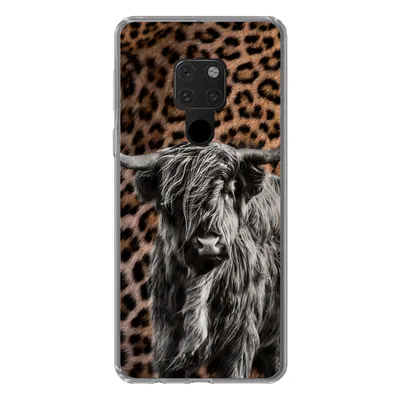 Produktbild von MuchoWow® Handyhülle Schutzhülle Hülle für Huawei P40 Lite Schottischer Highlander - Pantherdruck - Schwarz - Weiß Silikon Softcase Handy Hülle - Handy