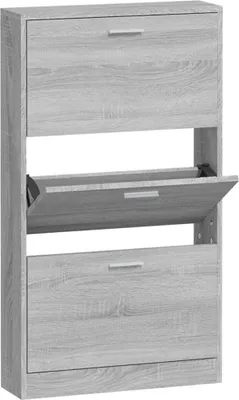 Obrázek produktu pro vidaXL Botník Grey Sonoma 59x17x108 cm Dřevěný materiál