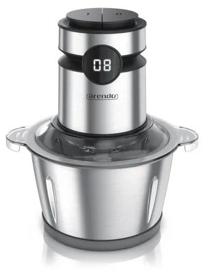 Image de Hachoir universel Arendo, hachoir, hachoir électrique multifonction pour viande, noix, fruits, légumes, 500 W, hachoir universel, récipient en acier inoxydable de 2 l, écran, verrouillage de sécurité