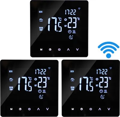 Produktbild von 3X Tuya Digital WiFi Thermostat Smart Raumthermostat für Warmwasserbereitung Wöchentlich Programmierbare Temperaturregler für Fußbodenheizung Wasserheizung, Schwarz