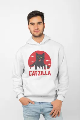 Produktbild von D&B Uni Hoodie ST00005 Catzilla Weiß-Größe 2XL