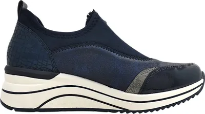 Imagen del producto de Zapatos de mujer Remonte, tipo botín, cómodos, deportivos, con cordones, color azul, para uso diario