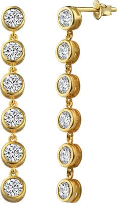 Produktbild von Dkeniz Ohrhänger 925/- Sterling Silber 5cm gelb Zirkonia weiß 145230061