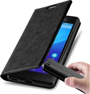 Obrázok produktu pre Cadorabo kryt pre Sony Xperia M5 ochranný kryt v čiernej farbe puzdro na mobilný telefón kryt magnetické zatváranie