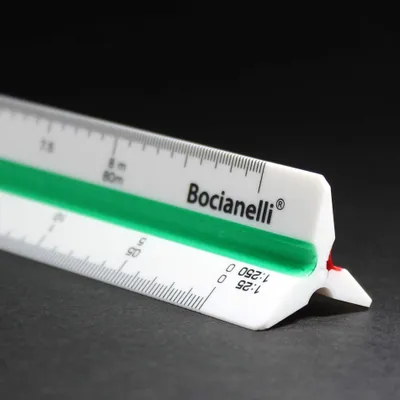 Image de Omgoods - Règle triangulaire de 30 cm - Règle en plastique avec plusieurs échelles