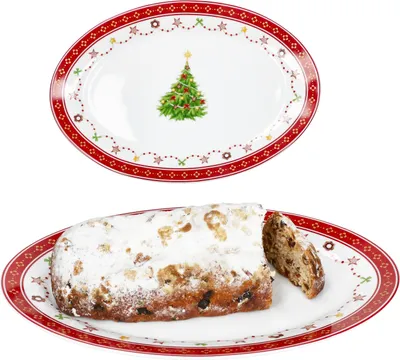 Zdjęcie produktu dla 2x Christmas dream talerz do serwowania owalny porcelana 35,5x24,3cm Świąteczne naczynia i sztućce