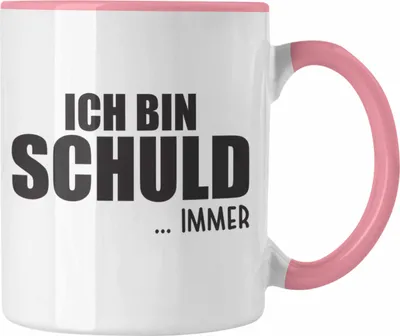 Produktbild von Trendation -  Ich Bin Schuld IMMER Lustige Bürotasse mit Spruch für Kollege Kollegin Büro Tasse Arbeit (Rosa)