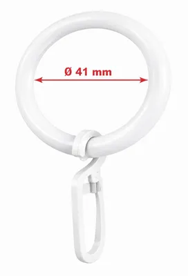 Produktbild von rewagi® 100 Stück Gardinenring mit Überklipshaken – Weiß – Ø 41 mm innen / Ø 57 mm außen – Kunststoff