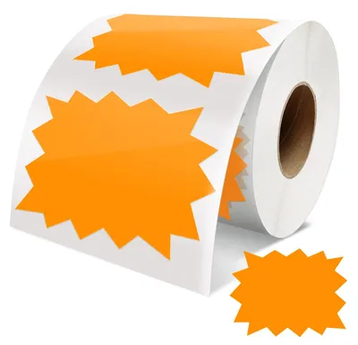 Preisschild-Aufkleber Orange 10x7,5 cm, 500 Stück, selbstklebend