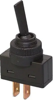 Produktbild von KFZ-Kippschalter schwarz 12V 20A, Kippschalter mit flachem Griff, EIN/AUS ASW-26