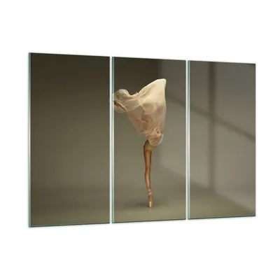 Produktbild von Bilder auf glas - 3 Teile - Ballerina Figur Tanzen - 105x70cm - Glasbilder - Wandbilder - Bilder - zum Aufhängen bereit - Wanddekoration aus Glas - Glas Bilder - Wandbild auf Glas - GCE105x70-4715