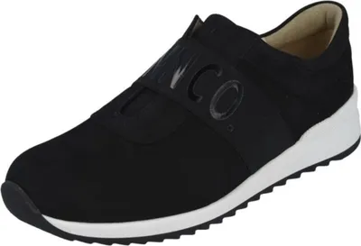 Produktbild von Finn Comfort Arica Damenslipper, Schwarz, Leder, NEU - Damenschuhe Bequeme Ballerina / Slipper, Schwarz, leder (nubuk)