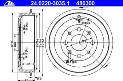 Produktbild von ATE Bremstrommel  24.0220-3035.1