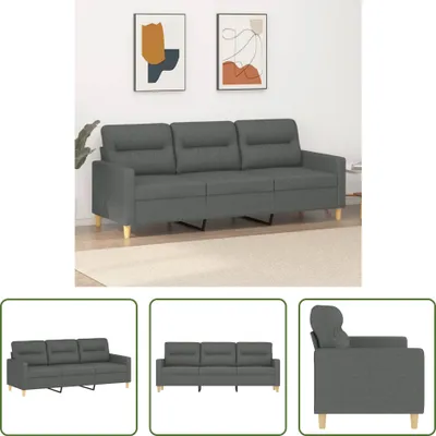 Produktbild von The Living Store 3-Sitzer-Sofa Dunkelgrau 180 cm Stoff