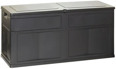 Image de Coffre d'extérieur en résine noire 120 x 60 cm, 320 litres, Garden Black Resina