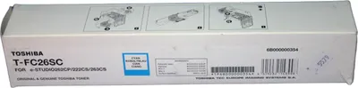A product box for a Toshiba toner cartridge.