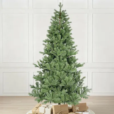 Produktbild von Salcar 210 cm Künstlicher Weihnachtsbaum Tannenbaum Fichte mit Metallständer und Klappsystem, mit 1002 PE Spitzen und 642 PVC Spitzen