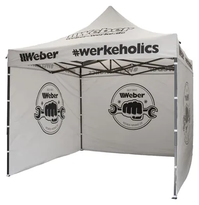 Produktbild von Weber Easy-Up Zelt 3x3 m grau – inkl. 3 Seitenwänden – ideal für jede Jahreszeit