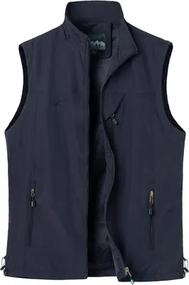 Produktbild von Weste für Herren, ohne Ärmel, leicht und schnelltrocknend, einfarbig blau, Größe 4XL
