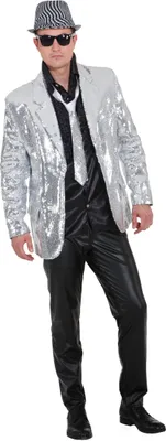 Produktbild von Las Vegas Pailletten-Jacke Show-Sakko Silber für Herren