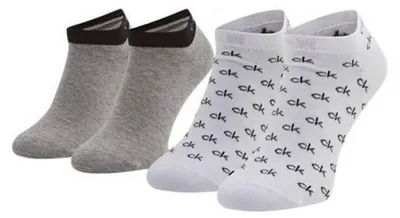 Produktbild von Calvin Klein - Knöchelsocken für Herren (2er-Pack) NA975 (43 EU - 47 EU) (Weiß/Grau)