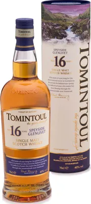 Produktbild von Tomintoul 16 Years Old Single Malt Scotch Whisky 40% Vol. 0,7 l + GB