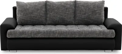Produktbild von Couch  mit Schlaffunktion,  Schlafcouch mit Bettkästen, TOKIO VII 222x96cm, Dunkelgrau&Schwarz