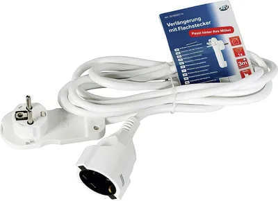 Image de REV RITTER Verlängerungskabel 3m Flachstecker weiss 350160 4006341704740