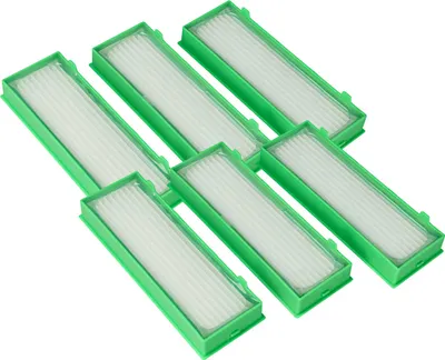 Produktbild von vhbw 6x Staubsaugerfilter kompatibel mit Vorwerk Kobold VR300, VR-300, VR-200, VR200 Staubsauger - HEPA-Filter Grün Weiß