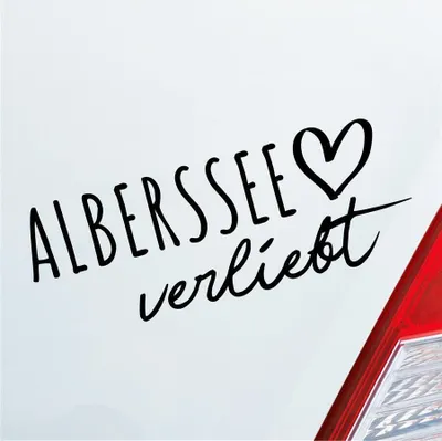 Produktbild von Auto Aufkleber Alberssee verliebt Herz See Sea Liebe Car 19x7 cm Schwarz Matt Sticker Heckscheibenaufkleber