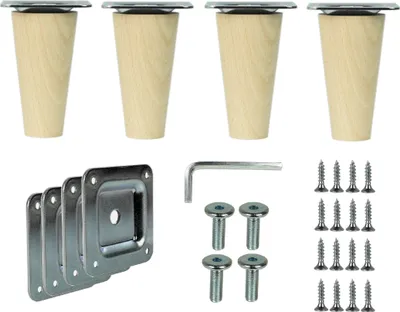 Produktbild von Holzfüße gerade 8cm Holzmöbelfüße Möbelbeine Buche Holz Möbelfüße Schrank Beine Kegel 4 Stück