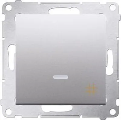 Produktbild von Kontakt-Simon Kreuzschalter mit LED-Beleuchtung 10 AX silber matt (DW7L.01 / 43)