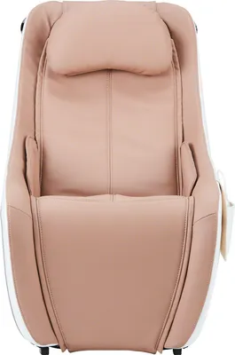 A top-down view of a beige massage chair.