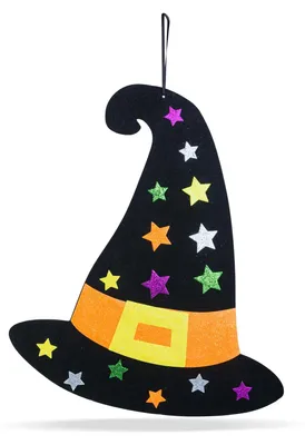Image de Décoration d'Halloween - Chapeau de sorcière - Suspendable - Feutre - 38 x 33 cm