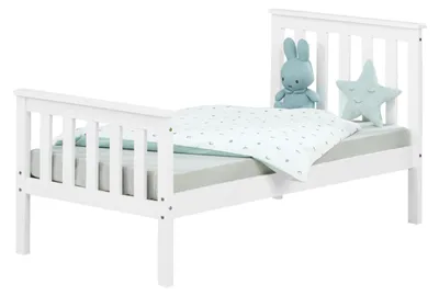 Image de Lit bebe en bois enfant 70x140 blanc Jeunesse de lit massif pin cadre sommier