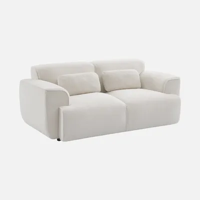 Immagine prodotto di sweeek - Divano a 2 posti con rivestimento in bouclé Teddy - Crema