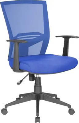 Produktbild von Dmora Bürostuhl Palmerston blau, gepolstert mit Rollen, Armlehnen