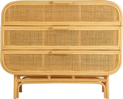 Produktbild von Miliboo - Rattan-Kommode mit 3 Schubladen L100 cm LUWAK