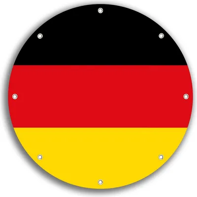 Produktbild von Wallario rundes Outdoor-Poster für Garten oder Balkon, Motiv Deutsche Flagge, 30 cm Durchmesser