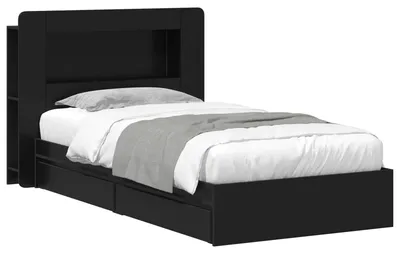 Immagine prodotto di Telaio del letto con storage con cassetto Nero 90 x 190 cm