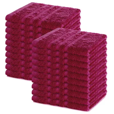 Zdjęcie produktu dla Zestaw 20 ręczników Lavea® 30 x 30 cm, 100% bawełna frotte, ręczniki dla gości i myjki, można prać w temperaturze 60°C, seria Elena, łazienka i toaleta dla gości, bordowy