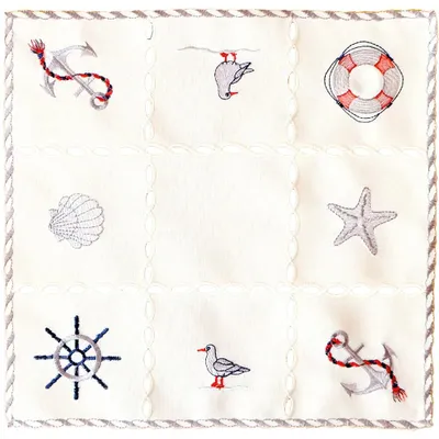 Produktbild von Tischdeckchen NINA maritime Stickerei & Cutouts Polyester 30 x 30 cm