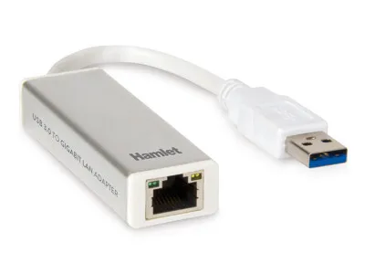 Zdjęcie produktu dla Hamlet HNU3GIGA, Przewodowa, USB, Ethernet, 1000 Mbit/s, Biały