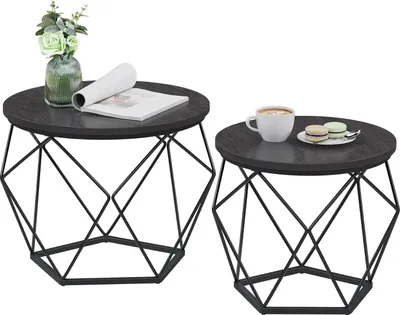 Produktbild von Songmics Couchtisch Set modern abnehmbar tintenschwarz