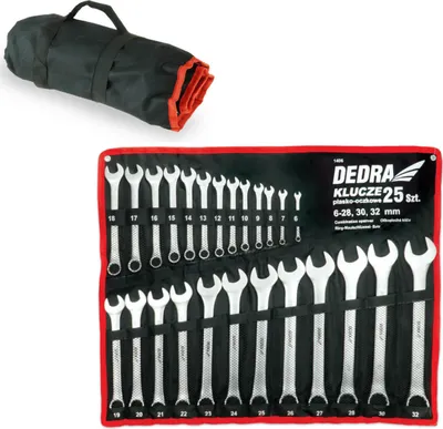 Produktbild von Zestaw Kluczy Płasko-Oczkowych Dedra 1406 25 Szt.crv Płas-Oczk.6-28,30,32Mm