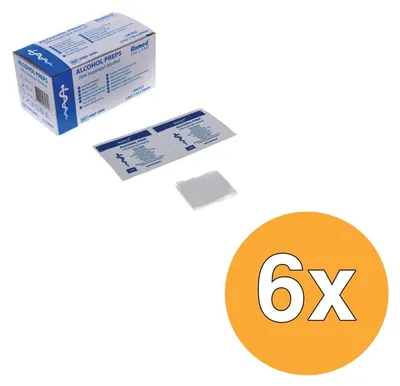 Productafbeelding van 6x Romed Alcoholdoekjes (100 stuks)