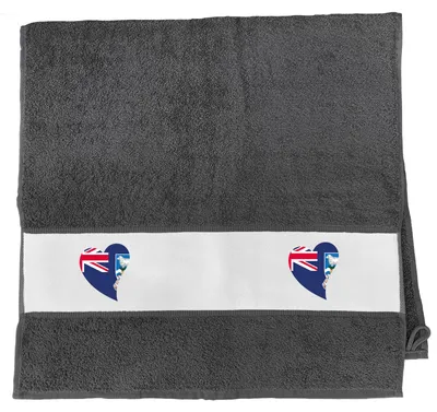 Produktbild von Huuraa Handtuch FalklanSteckanschlussln Flagge Herz 50x100cm Graphite Baumwolle Handtuch Geschenkidee