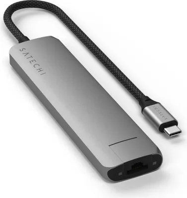 Produktbild von Satechi ST-P7SM, USB Typ-C, HDMI, USB 3.2 Gen 2 (3.1 Gen 2) Type-A, USB Typ-C, SD, MicroSD (TransFlash), 10000 Mbit/s, 60 Hz, 4096 x 2160