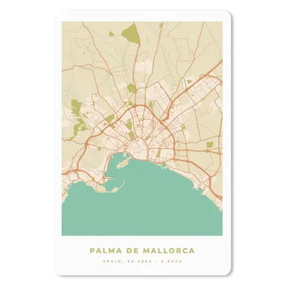 Produktbild von MuchoWow® Mauspad Mousepad Karte - Mallorca - Stadtplan - Vintage 40x60 cm - Mousepads - Maus Mat - Pad - Mausunterlage - Schreibtisch Accesoire