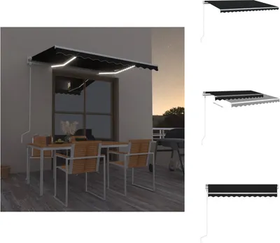 Produktbild von vidaXL Automatische Markise mit LED & Windsensor 350x250 cm Anthrazit -  Markisen